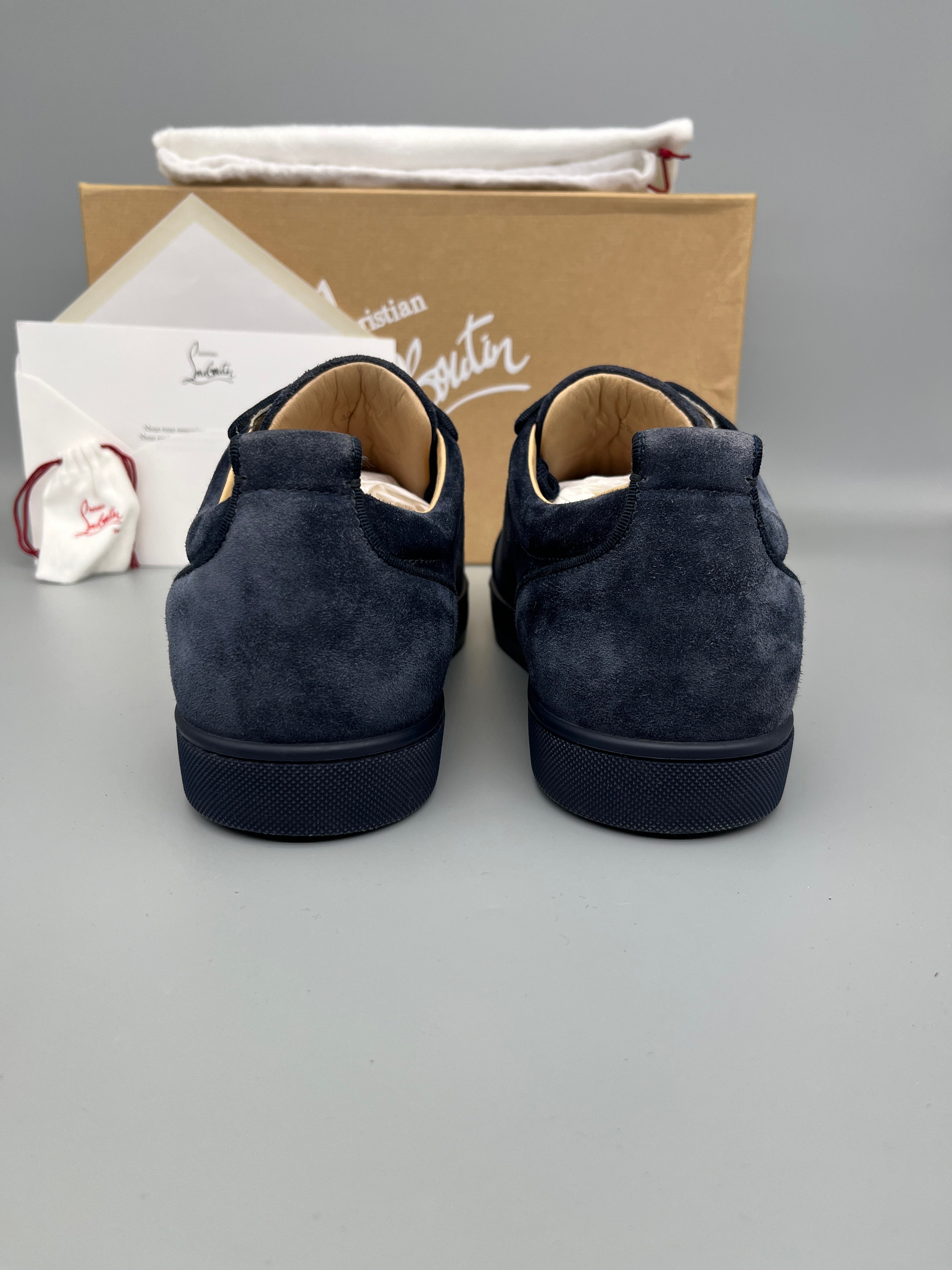 Christian Louboutin Louis Junior Spikes Sneaker Navy | 42.5 Christian Louboutin Louis Junior Spikes Sneaker Navy | 42.5