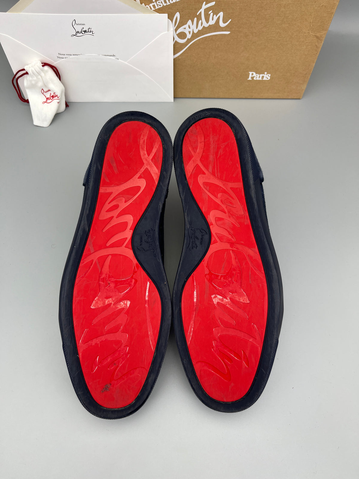 Christian Louboutin Louis Junior Spikes Sneaker Navy | 42.5