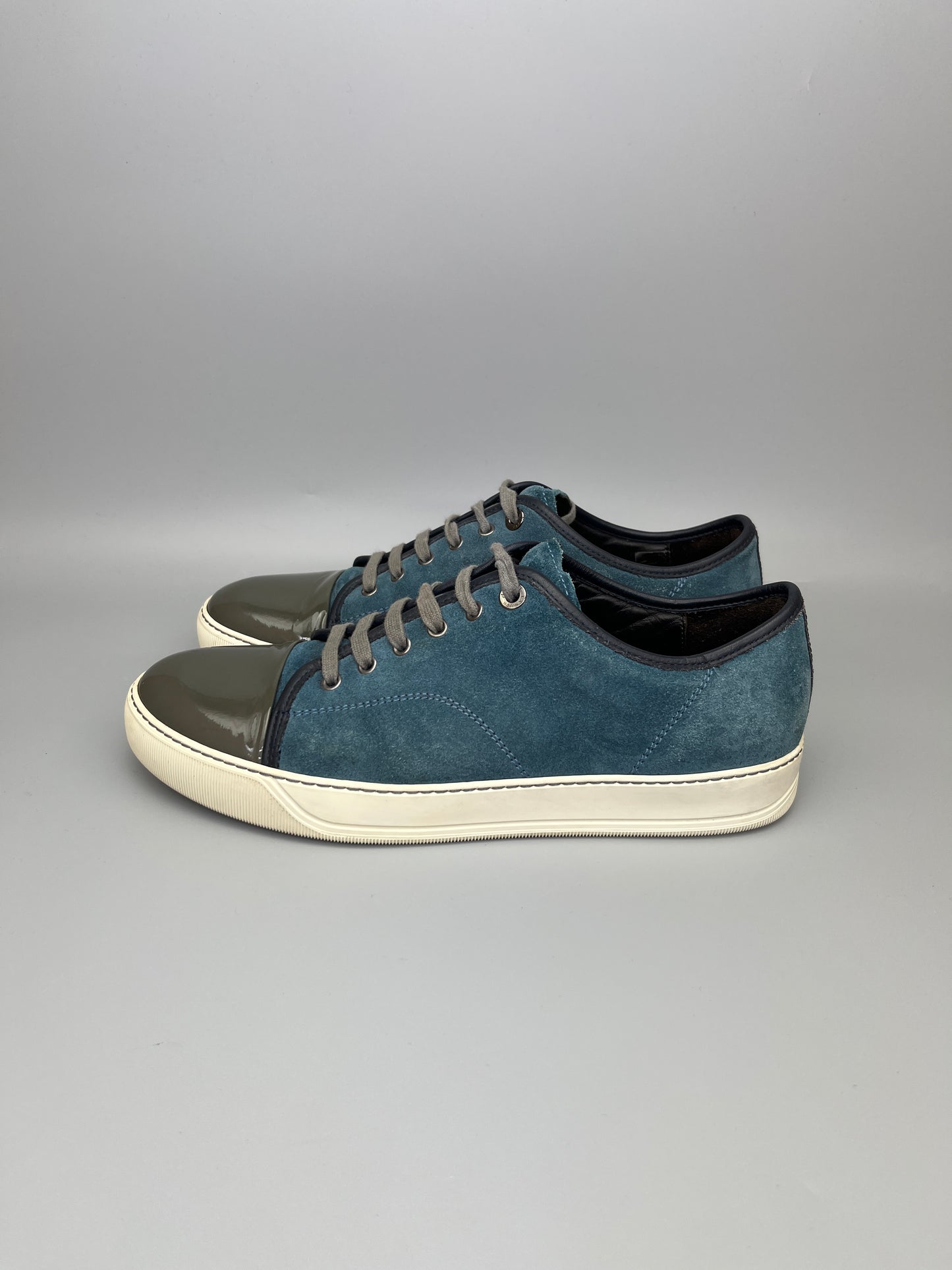 Lanvin Dbb1 Patent Cap Toe Sneaker Blue | 43