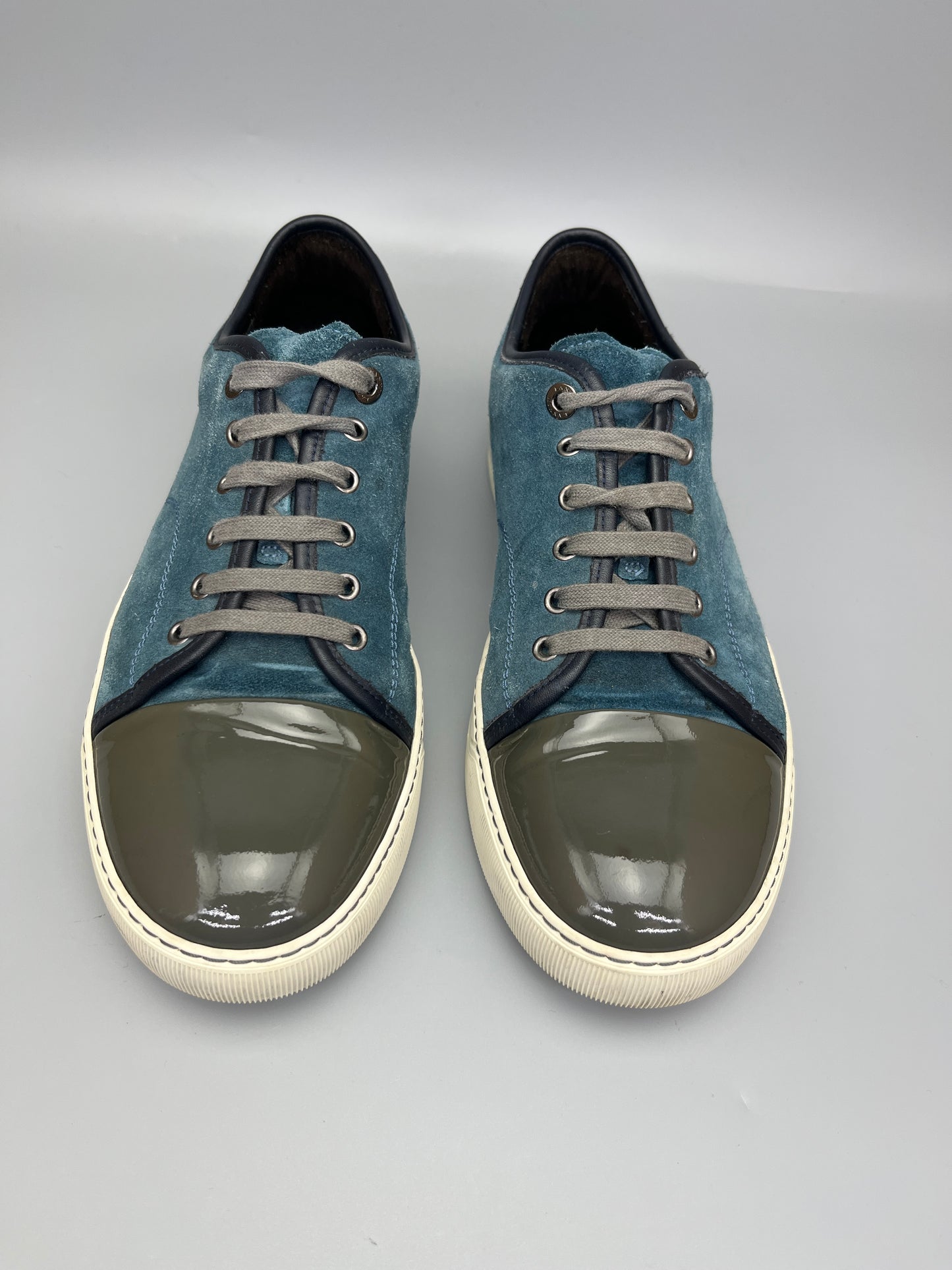 Lanvin Dbb1 Patent Cap Toe Sneaker Blue | 43
