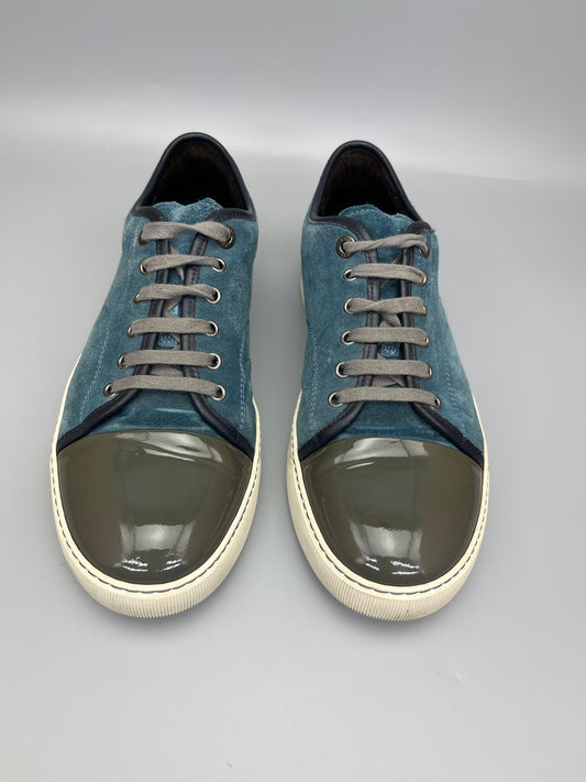 Lanvin Dbb1 Patent Cap Toe Sneaker Blue | 43