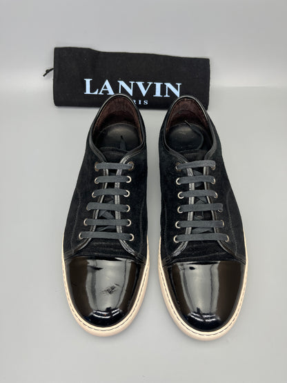 Lanvin Dbb1 Patent Cap Toe Sneaker Black | 46