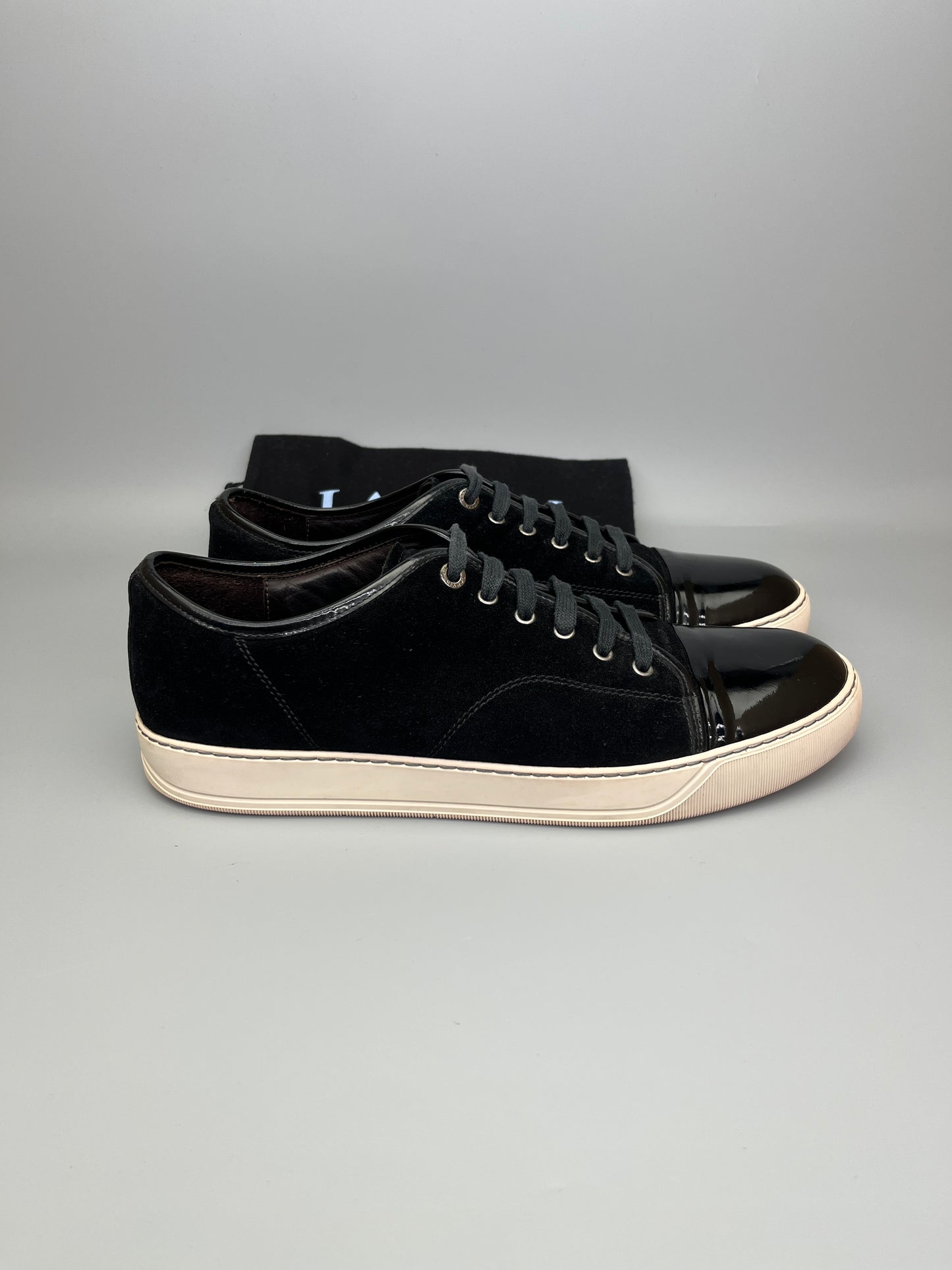 Lanvin Dbb1 Patent Cap Toe Sneaker Black | 46