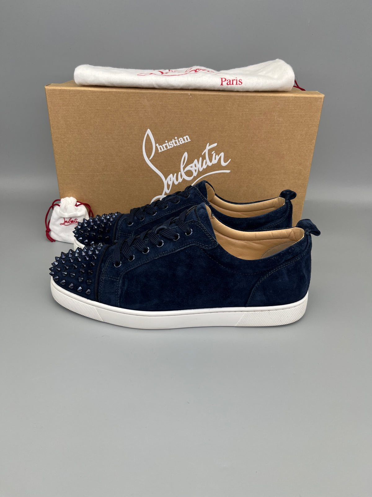 Christian Louboutin Louis Junior Spikes Sneaker Navy | 44