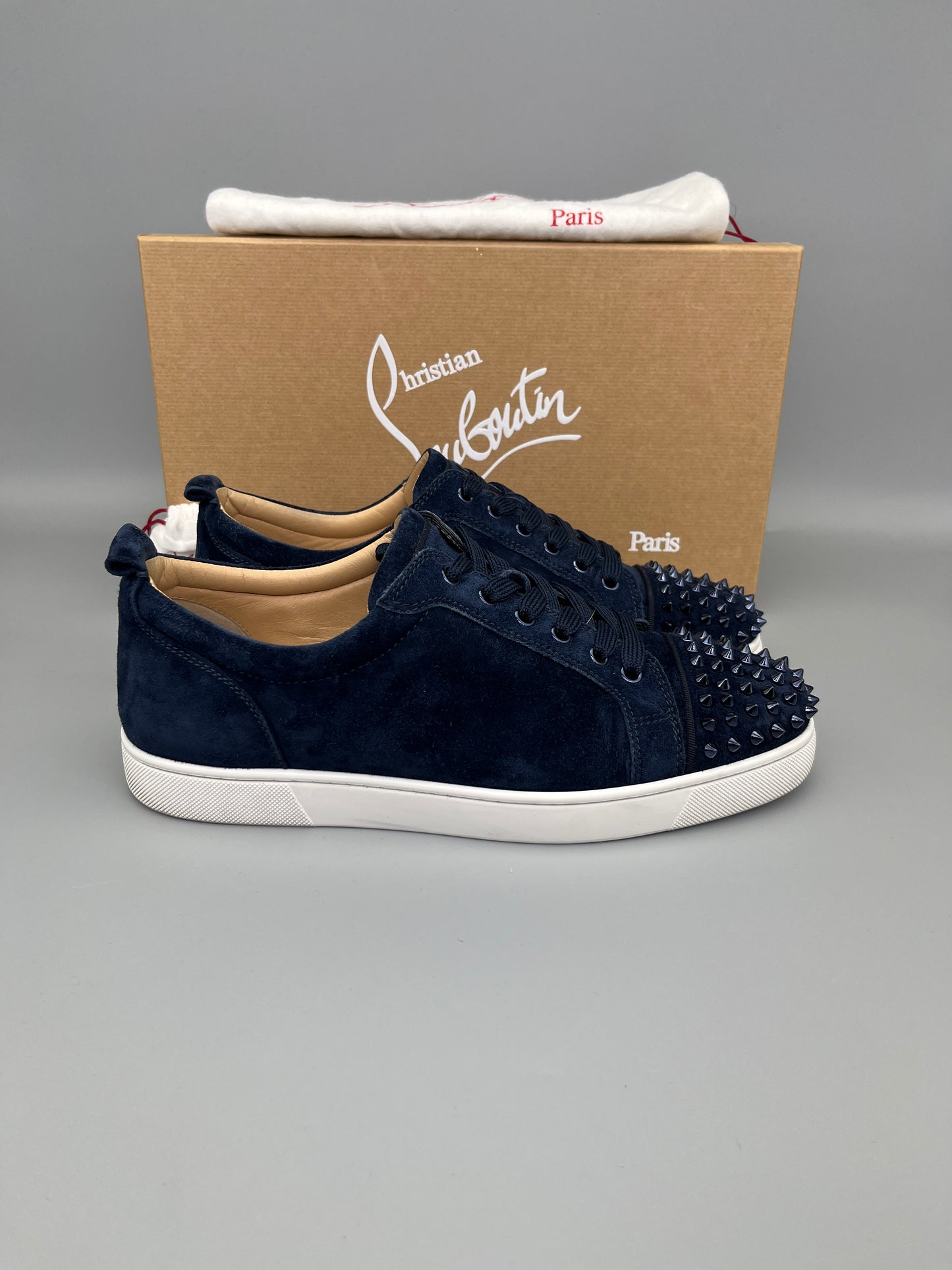 Christian Louboutin Louis Junior Spikes Sneaker Navy | 44