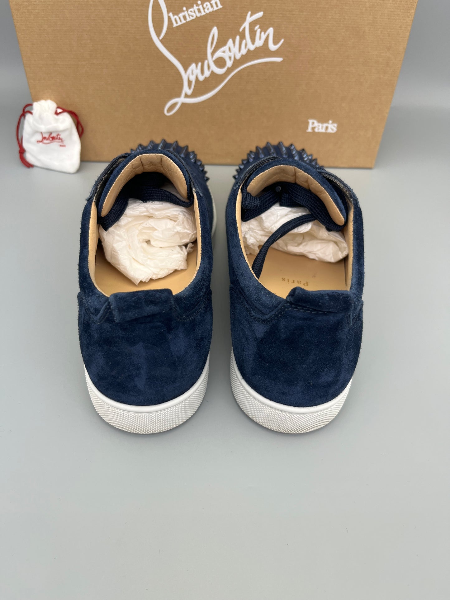 Christian Louboutin Louis Junior Spikes Sneaker Navy | 44