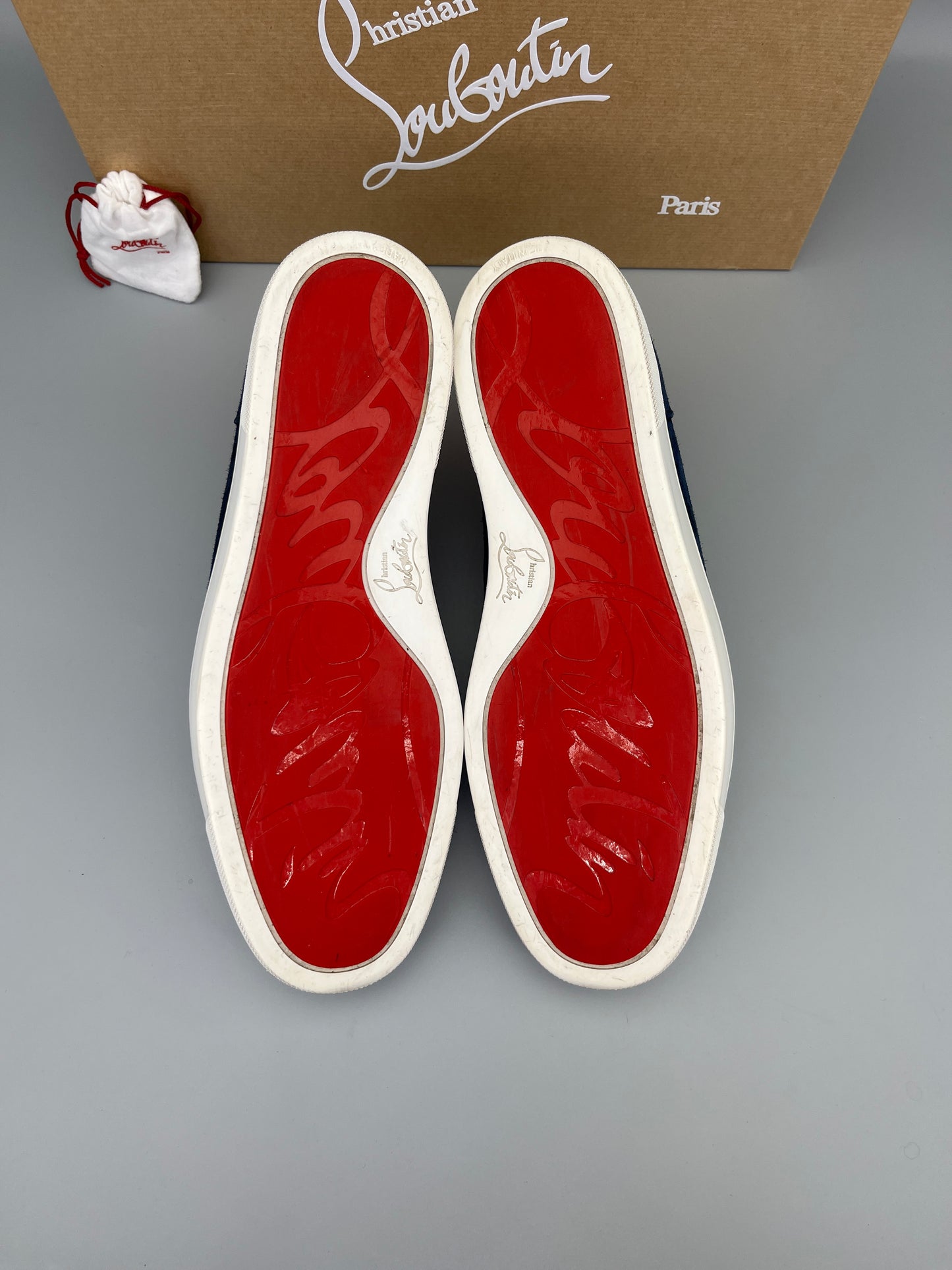 Christian Louboutin Louis Junior Spikes Sneaker Navy | 44