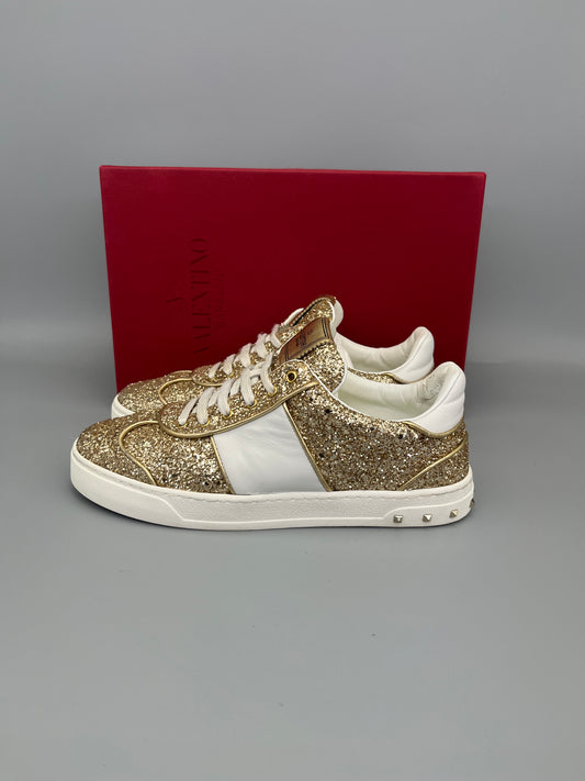 Valentino Flycrew Sneaker Gold Glitter | 38