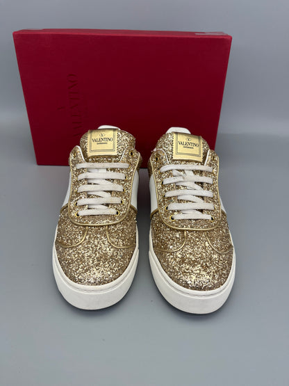 Valentino Flycrew Sneaker Gold Glitter | 38