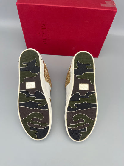 Valentino Flycrew Sneaker Gold Glitter | 38