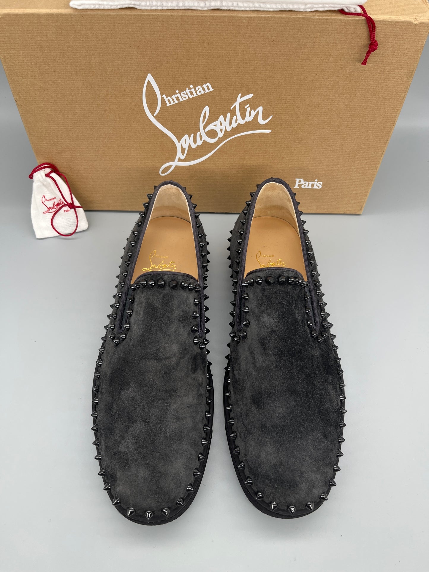 Christian Louboutin Pik Boat Spikes Sneaker Grey | 42.5