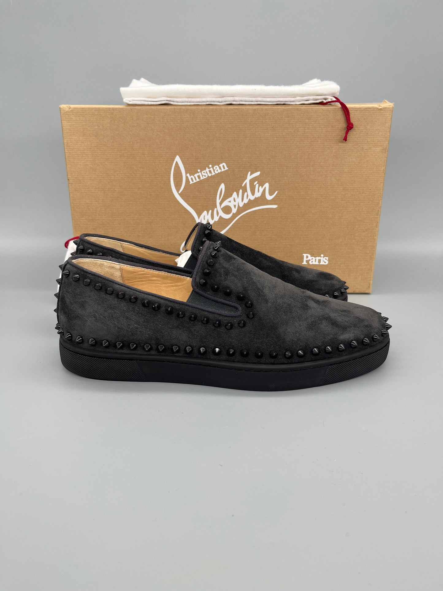 Christian Louboutin Pik Boat Spikes Sneaker Grey | 42.5