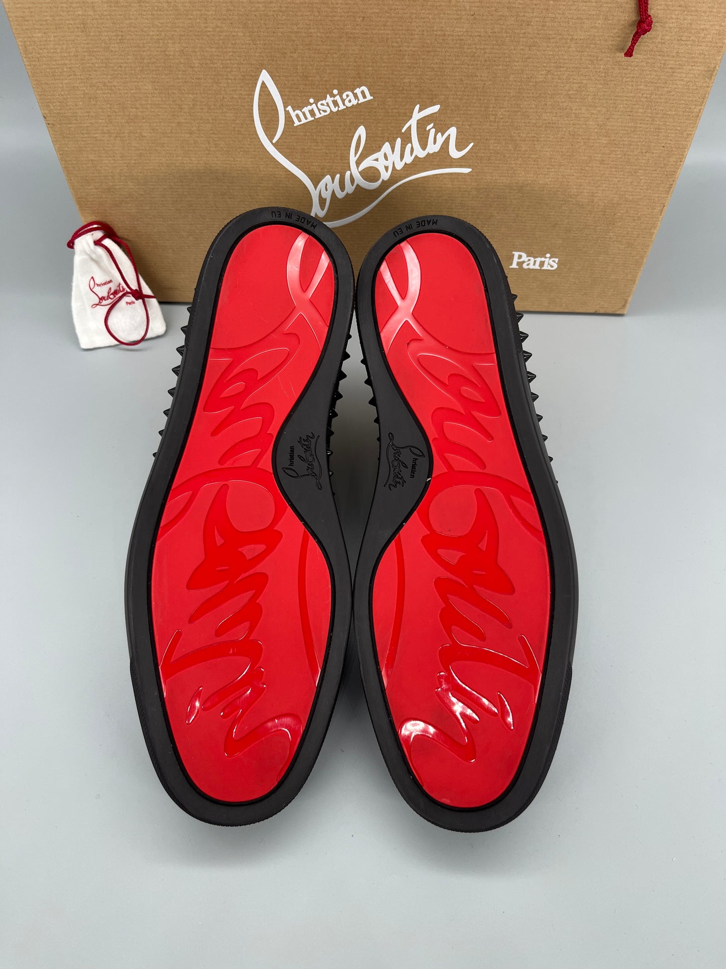 Christian Louboutin Pik Boat Spikes Sneaker Grey | 42.5