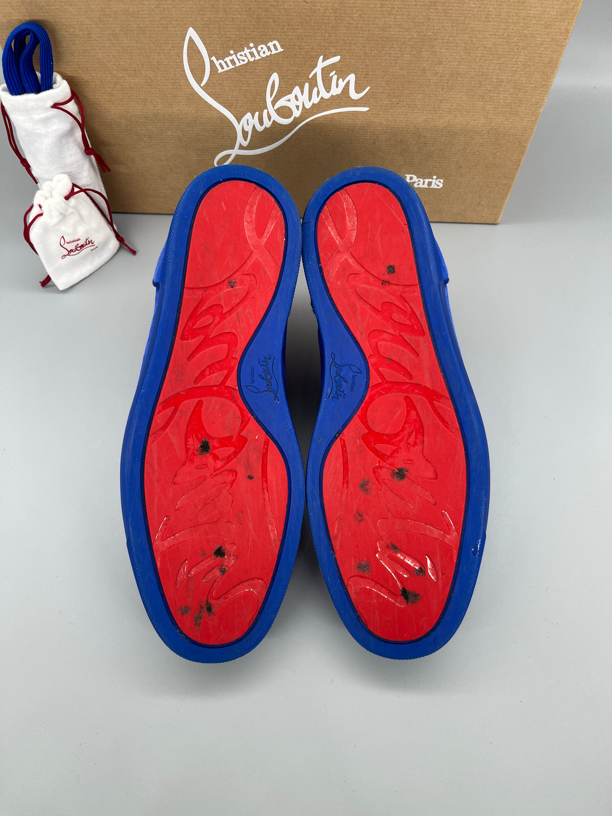 Christian Louboutin Louis Junior Spikes Sneaker Blue | 42