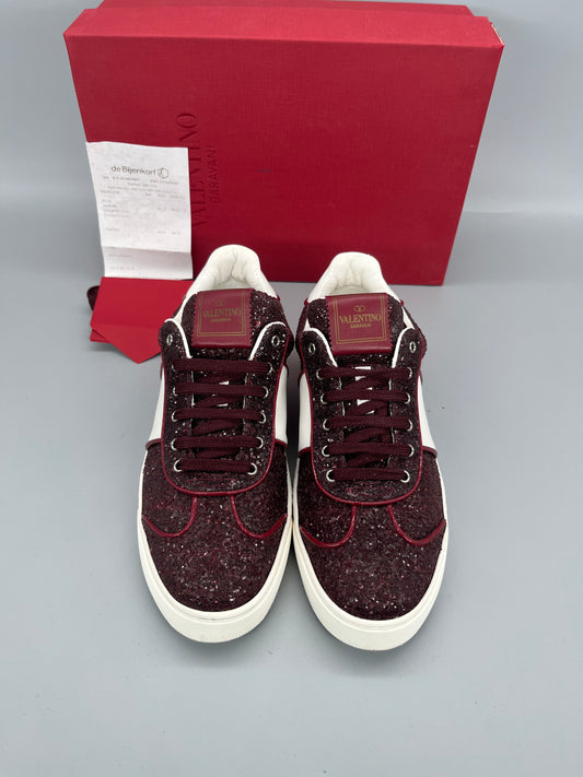 Valentino Flycrew Sneaker Red Glitter | 38