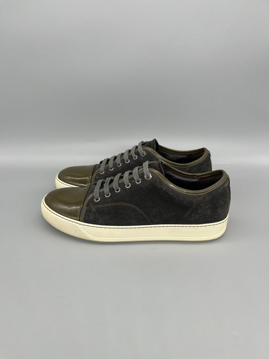 Lanvin Dbb1 Patent Cap Toe Sneaker Green / Brown | 42
