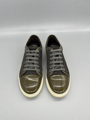 Lanvin Dbb1 Patent Cap Toe Sneaker Green / Brown | 42