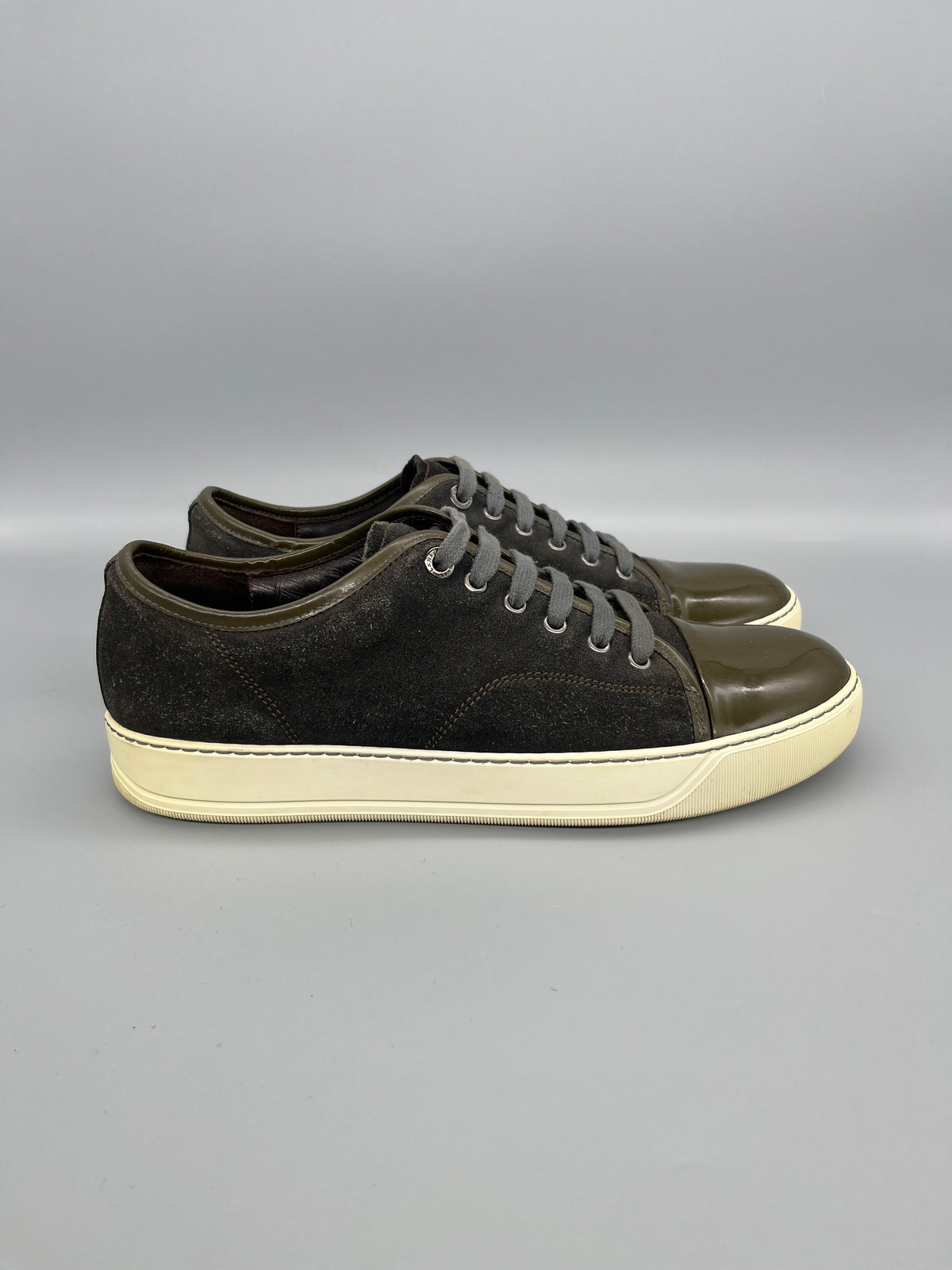 Lanvin Dbb1 Patent Cap Toe Sneaker Green / Brown | 42