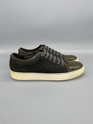 Lanvin Dbb1 Patent Cap Toe Sneaker Green / Brown | 42
