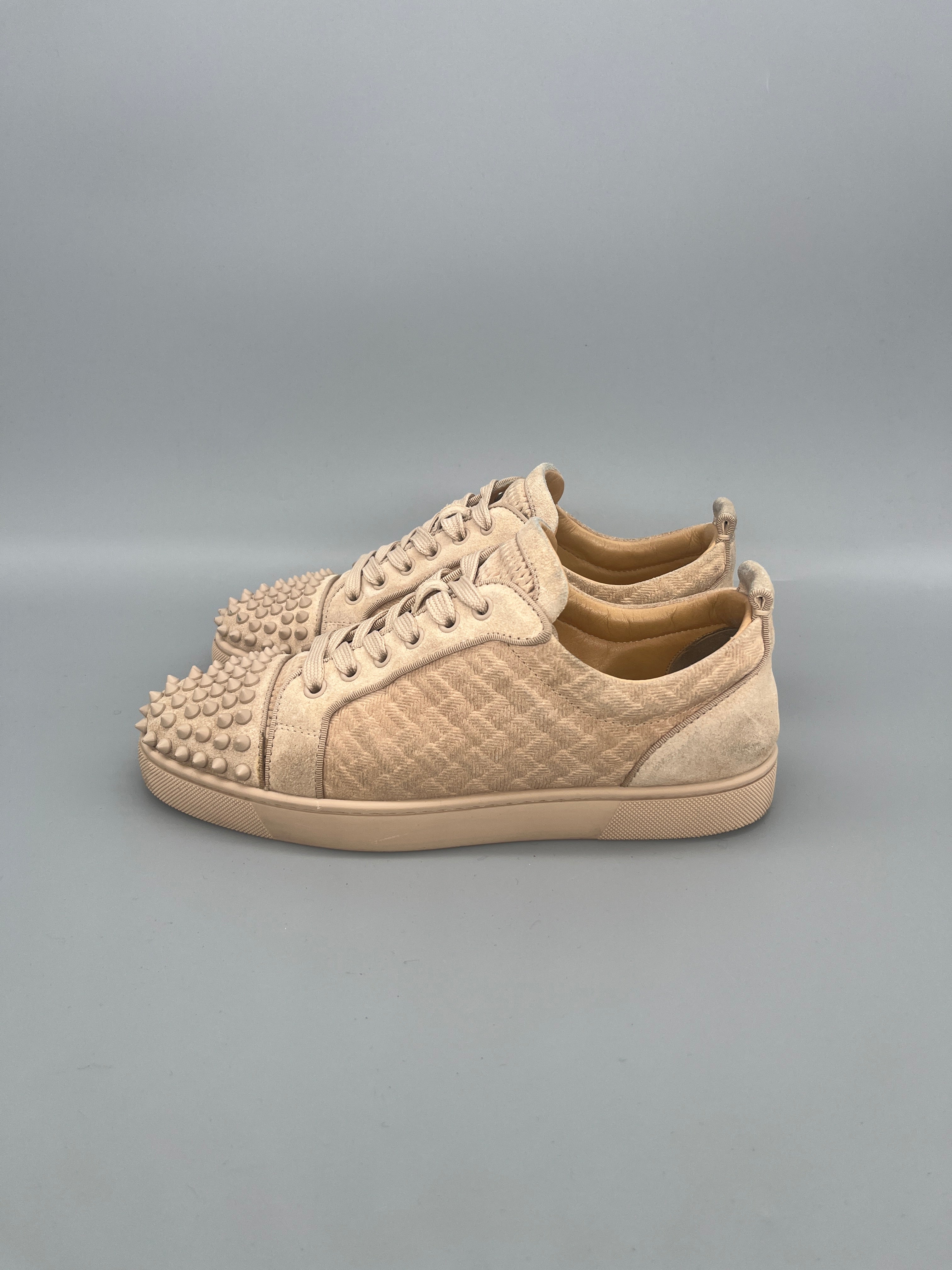 Christian Louboutin Louis Junior Spikes Sneaker Beige | 40