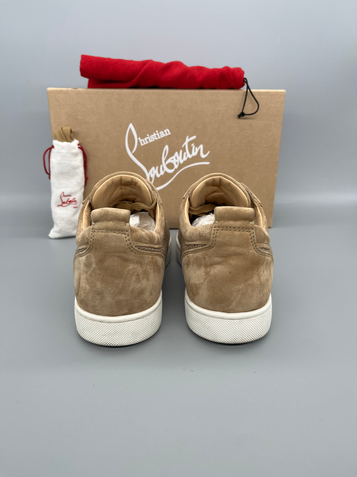 Christian Louboutin Louis Junior Spikes Mesh Sneaker Beige | 42