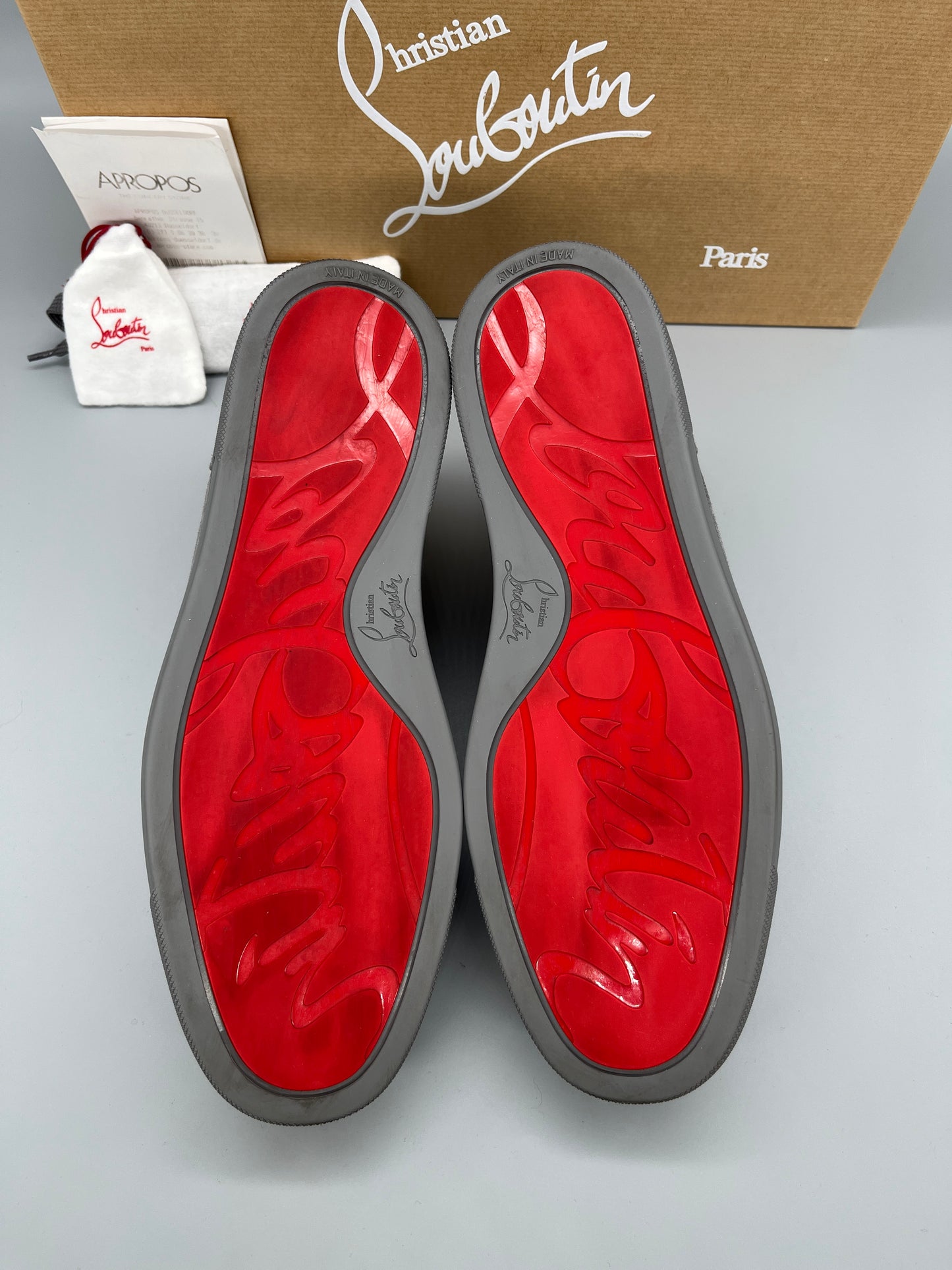 Christian Louboutin Louis Junior Spikes Sneaker Grey | 42