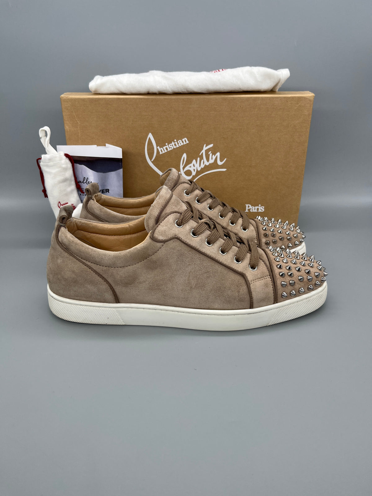 Christian Louboutin Louis Junior Spikes Sneaker Beige | 46