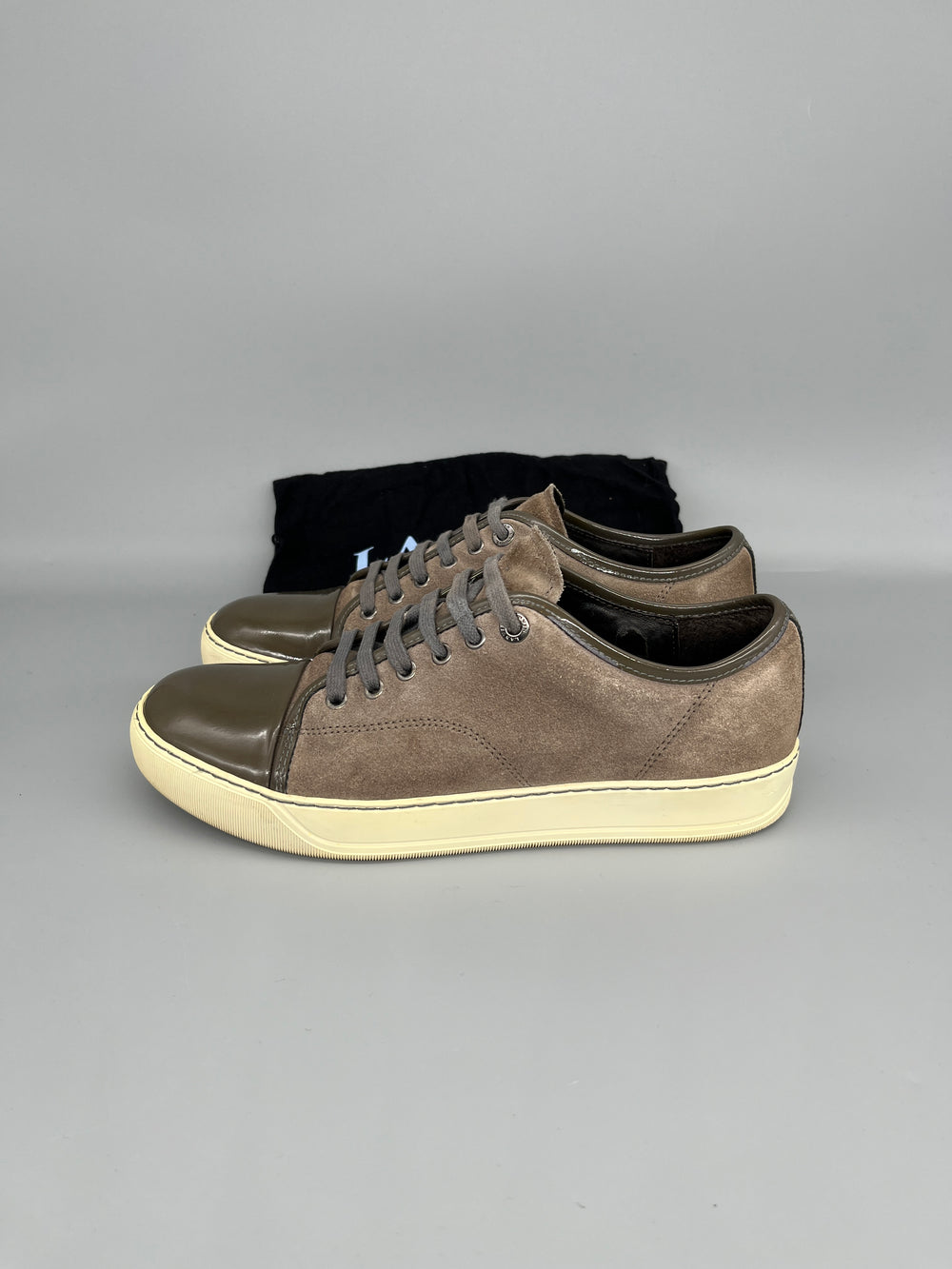 Lanvin Dbb1 Patent Cap Toe Sneaker Grey | 41