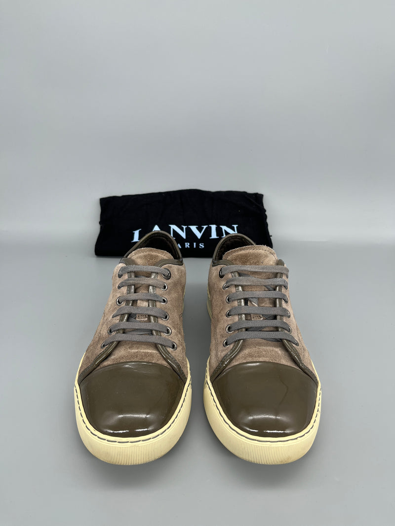 Lanvin Dbb1 Patent Cap Toe Sneaker Grey | 41