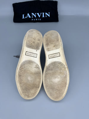Lanvin Dbb1 Patent Cap Toe Sneaker Grey | 41
