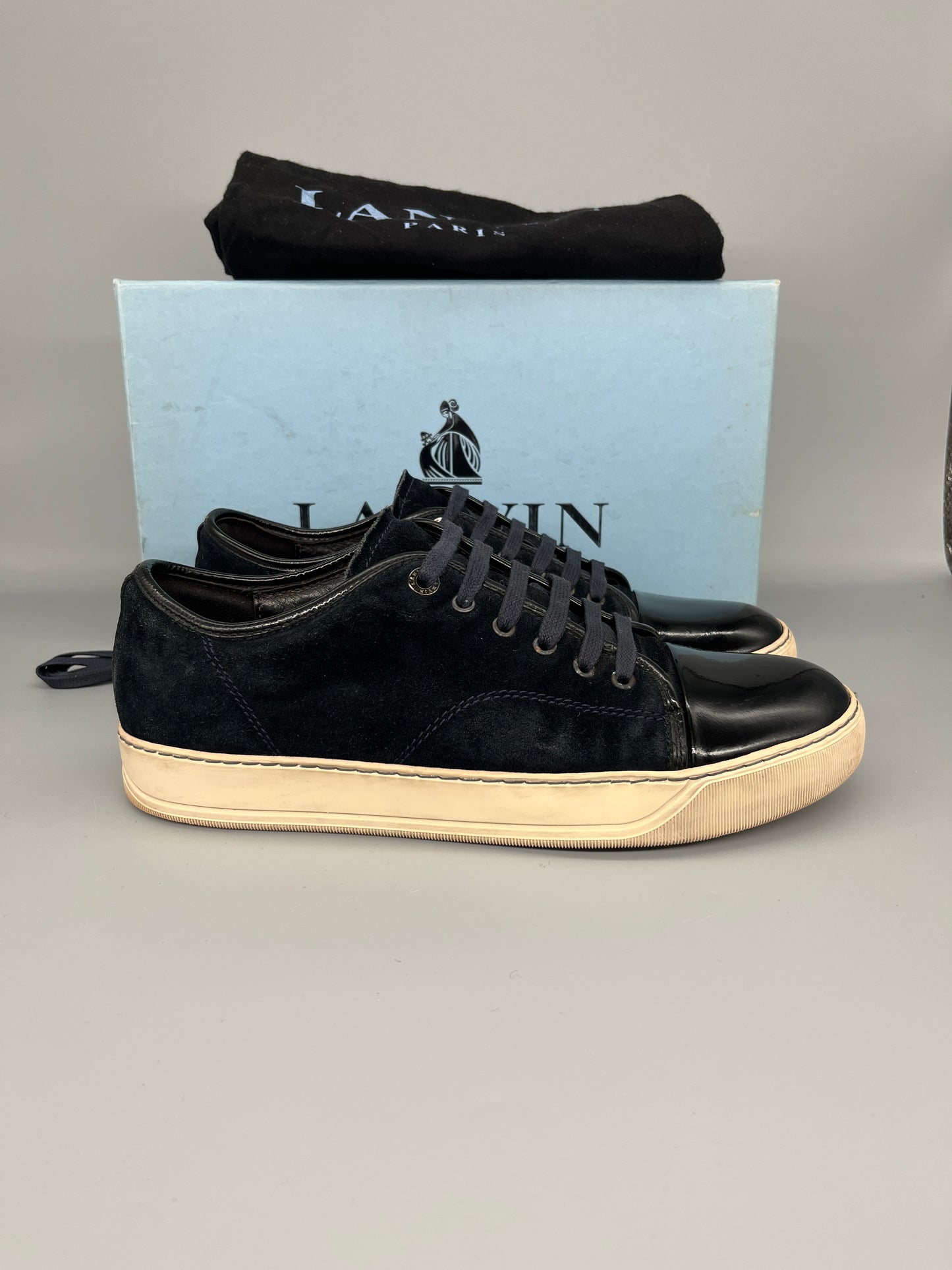 Lanvin Dbb1 Patent Cap Toe Sneaker Navy | 43