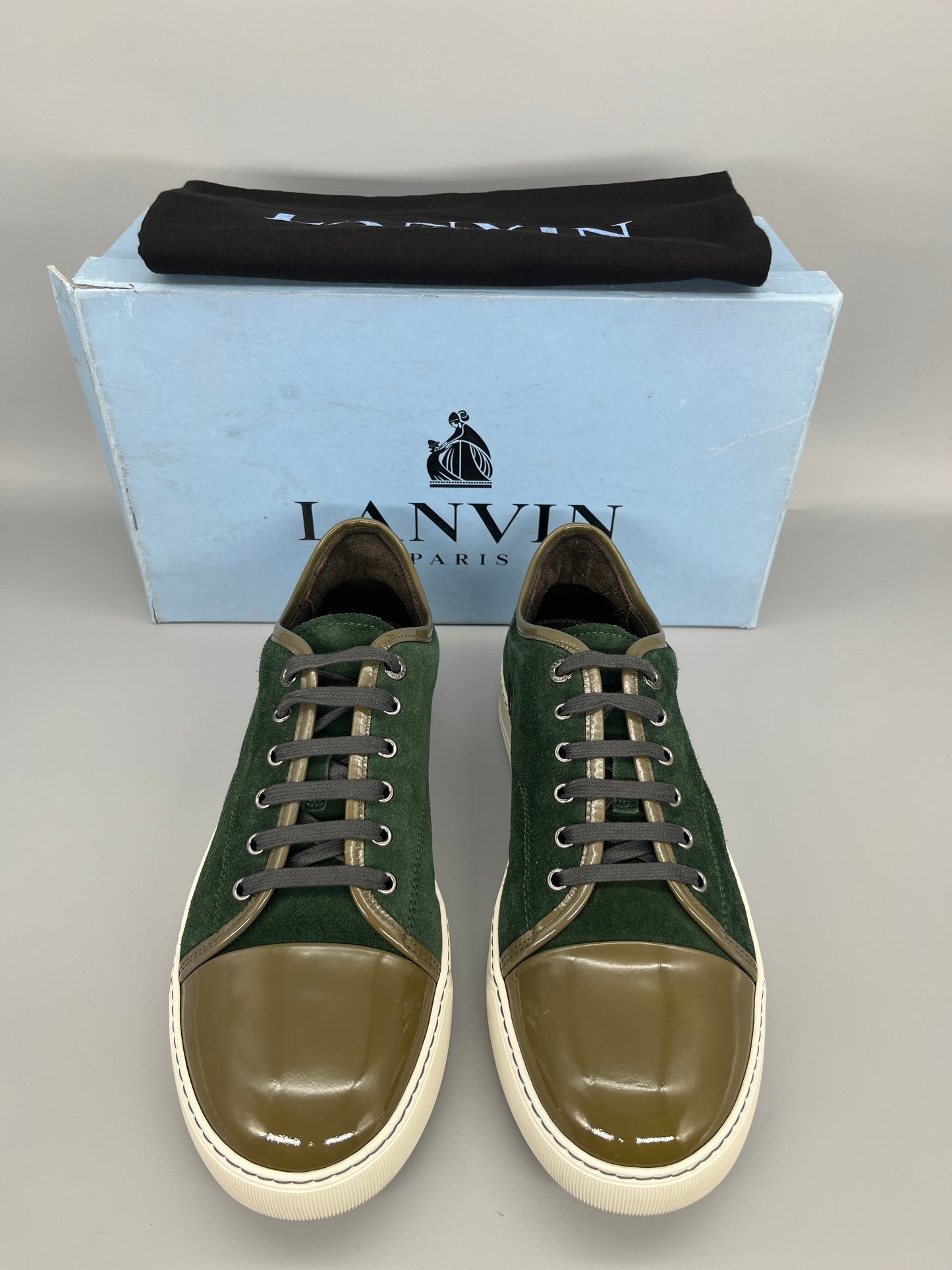 Lanvin Dbb1 Patent Cap Toe Sneaker Green | 45