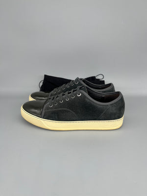 Lanvin Dbb1 Patent Cap Toe Sneaker Elephant Grey | 44