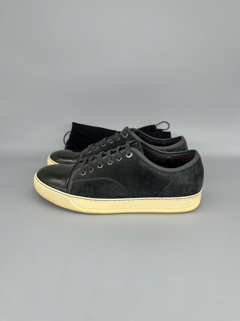 Lanvin Dbb1 Patent Cap Toe Sneaker Elephant Grey | 44