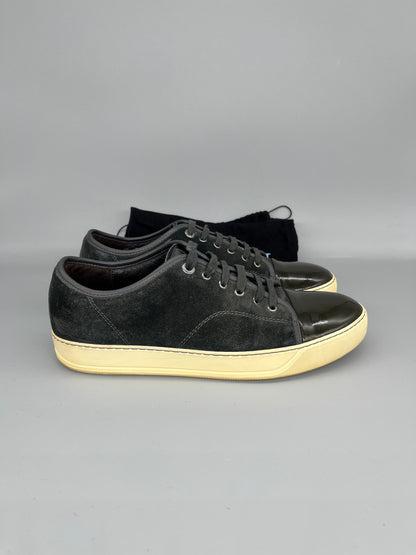 Lanvin Dbb1 Patent Cap Toe Sneaker Elephant Grey | 44