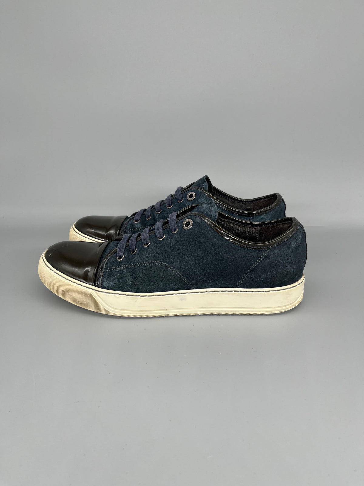 Lanvin Dbb1 Patent Cap Toe Sneaker Navy | 42