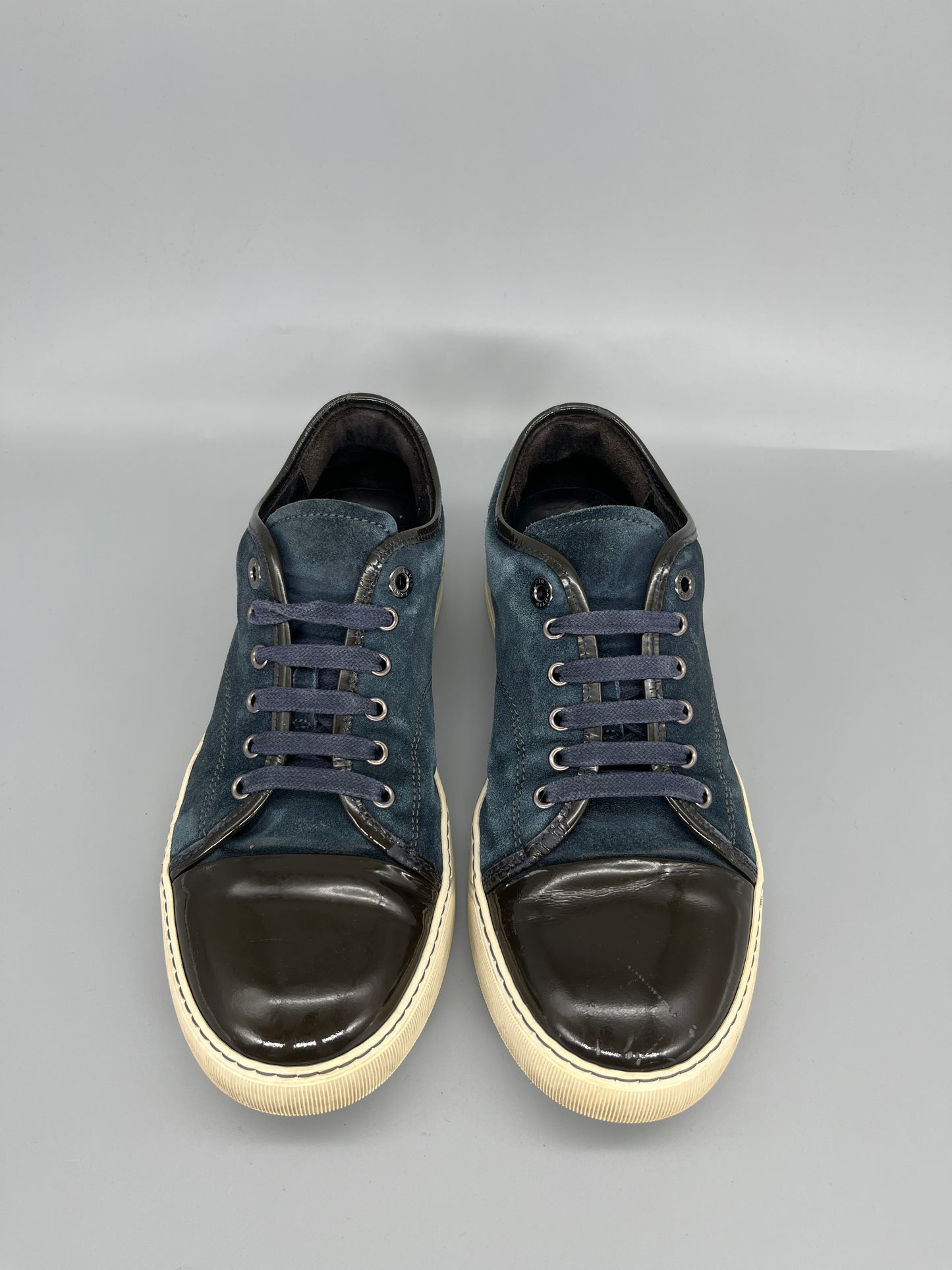 Lanvin Dbb1 Patent Cap Toe Sneaker Navy | 42