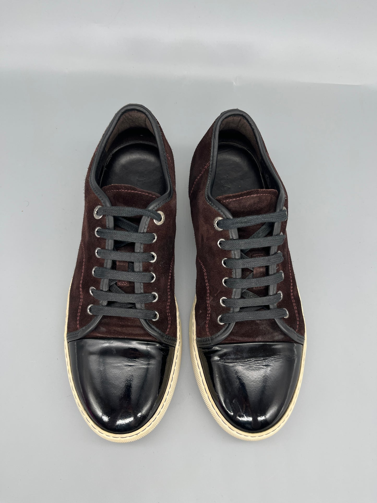 Lanvin Dbb1 Patent Cap Toe Sneaker Burgundy | 44