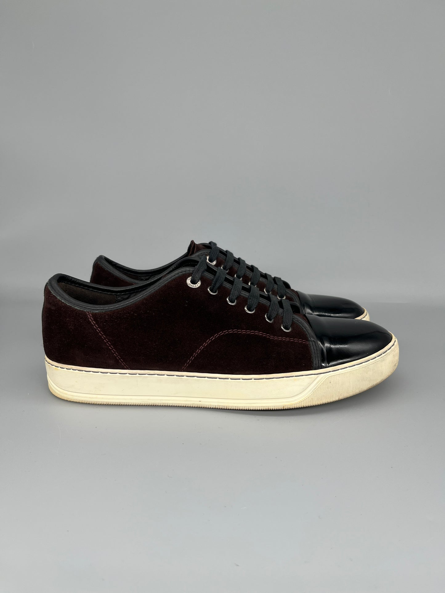 Lanvin Dbb1 Patent Cap Toe Sneaker Burgundy | 44