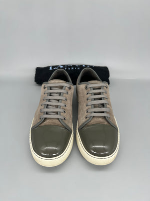 Lanvin Dbb1 Patent Cap Toe Sneaker Grey | 43