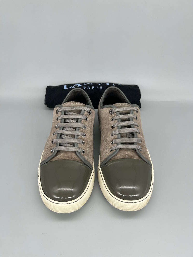 Lanvin Dbb1 Patent Cap Toe Sneaker Grey | 43