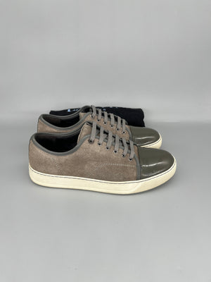 Lanvin Dbb1 Patent Cap Toe Sneaker Grey | 43