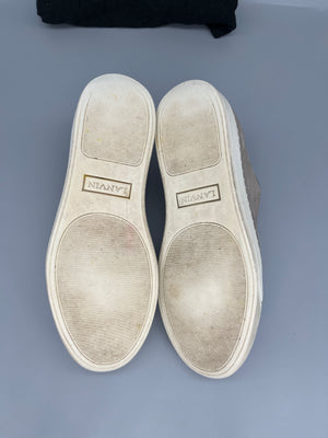 Lanvin Dbb1 Patent Cap Toe Sneaker Grey | 43