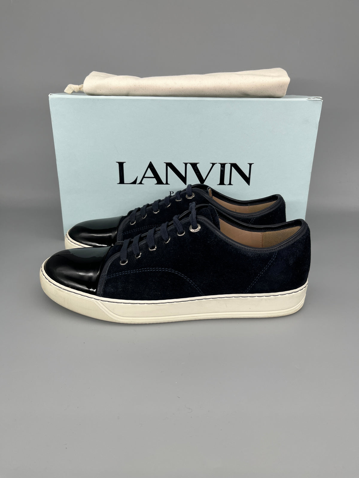 Lanvin Dbb1 Patent Cap Toe Sneaker Navy | 43