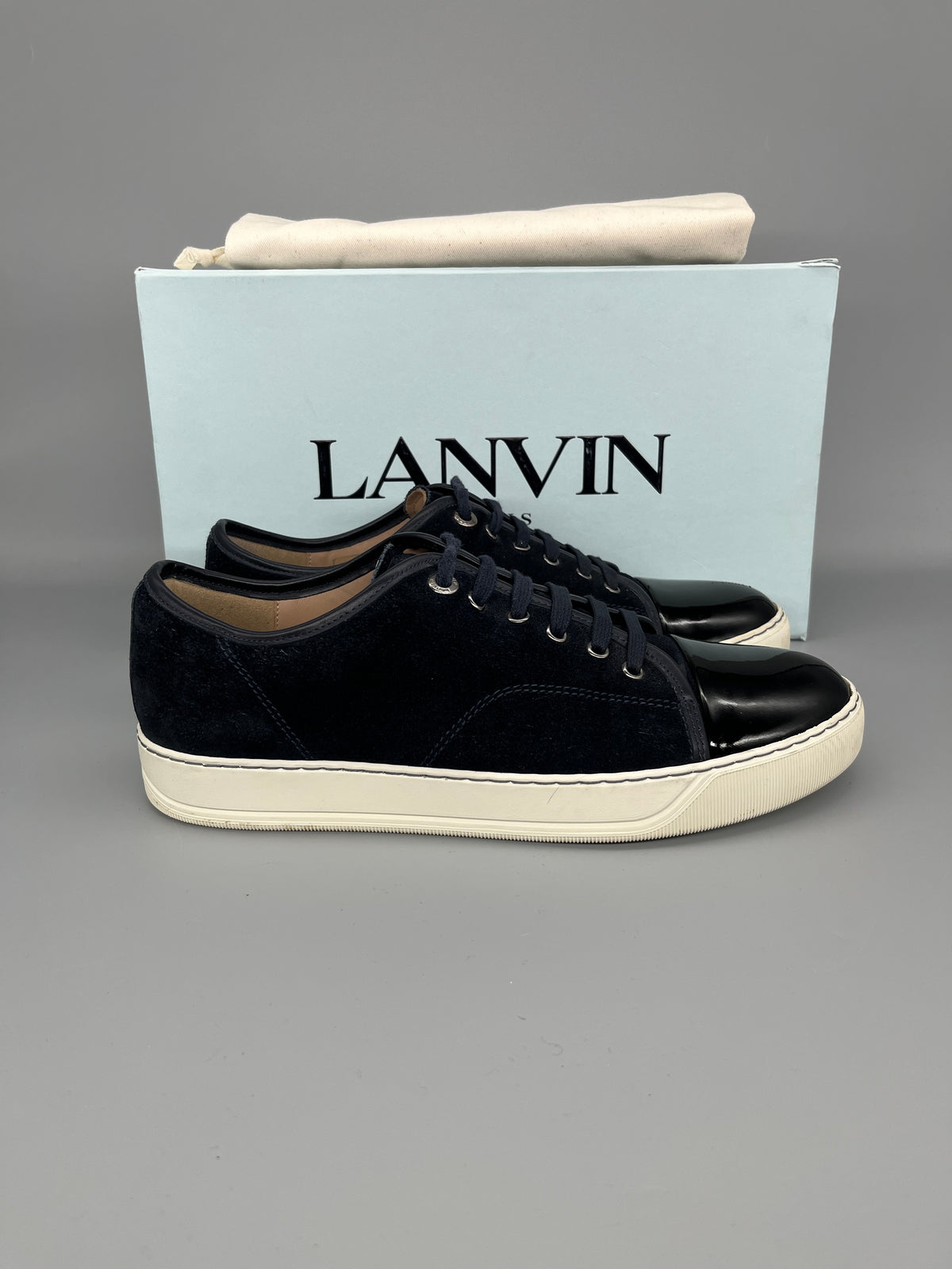Lanvin Dbb1 Patent Cap Toe Sneaker Navy | 43