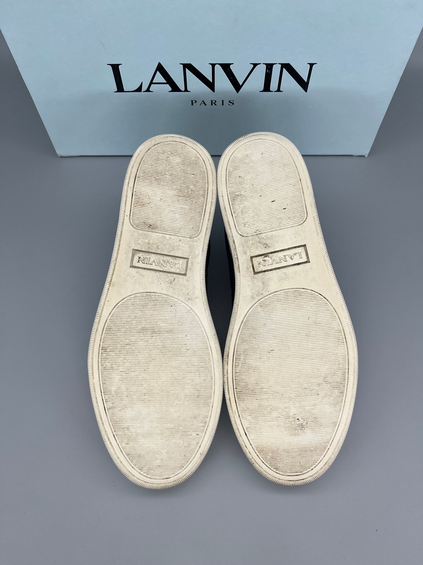 Lanvin Dbb1 Patent Cap Toe Sneaker Navy | 43
