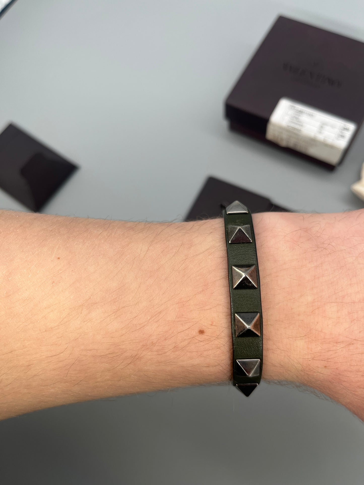 Valentino Rockstud Bracelet Green