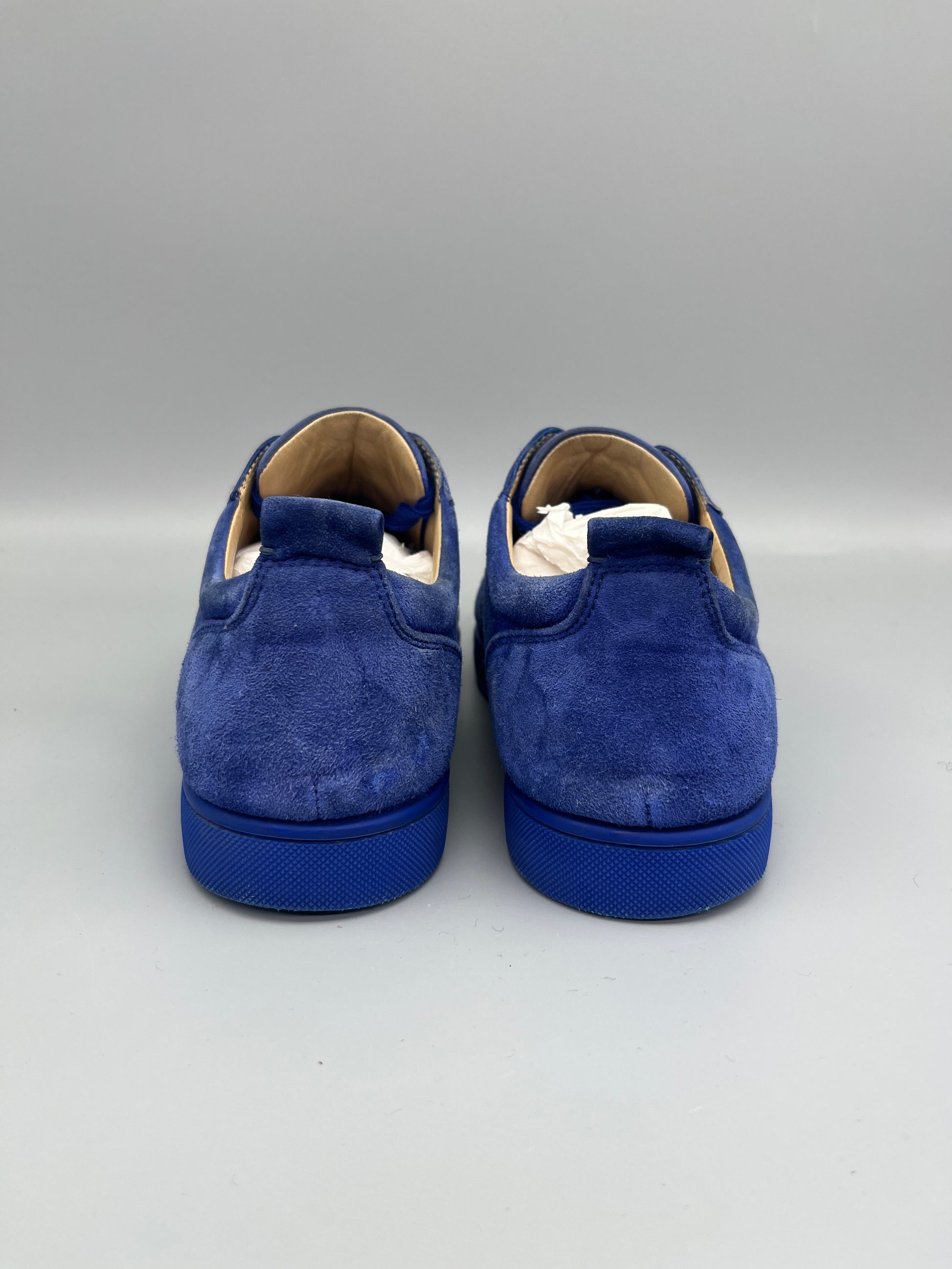 Christian Louboutin Louis Junior Sneaker In Blue Suede