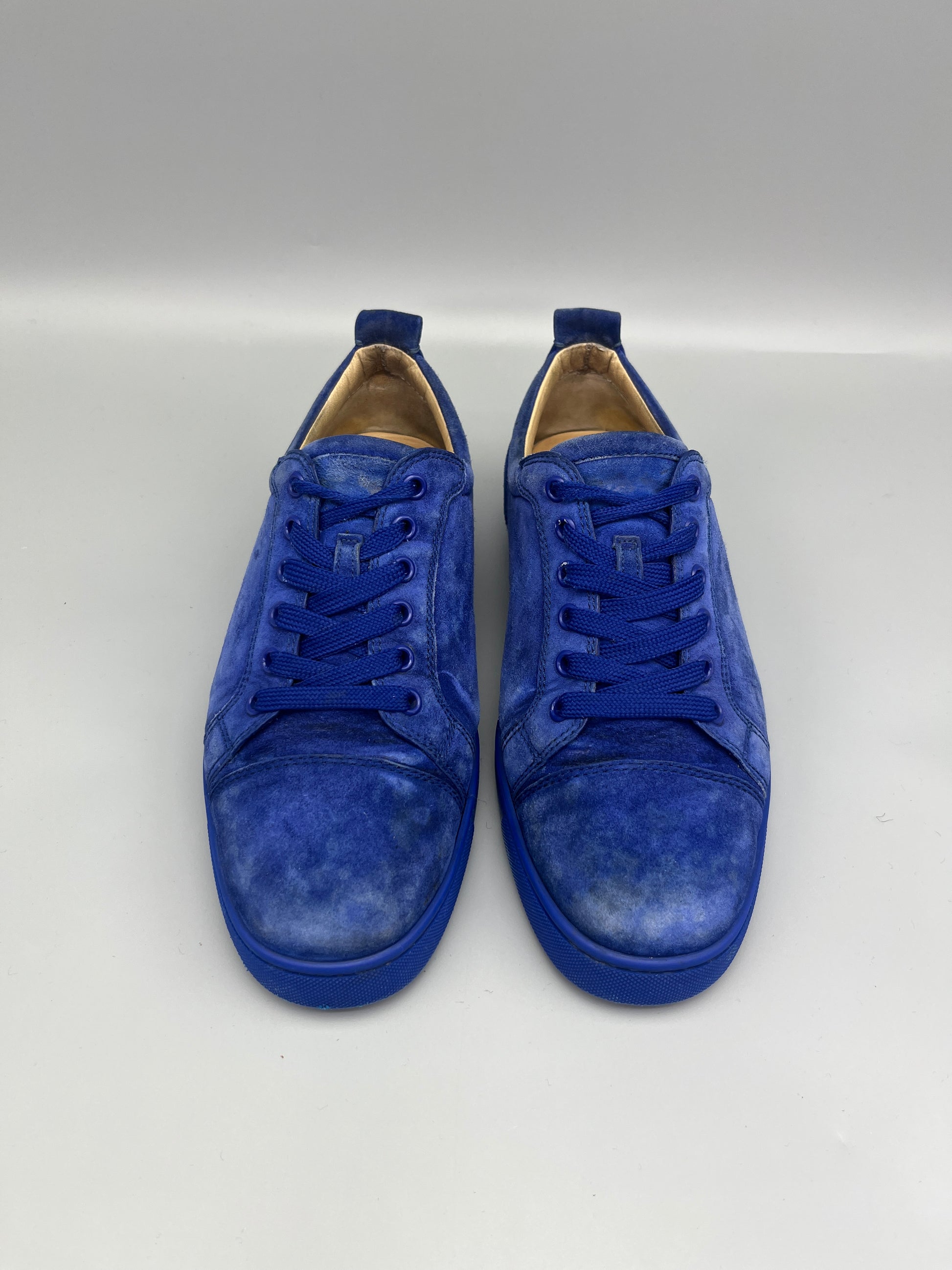 Christian Louboutin Louis Junior Sneaker In Blue Suede