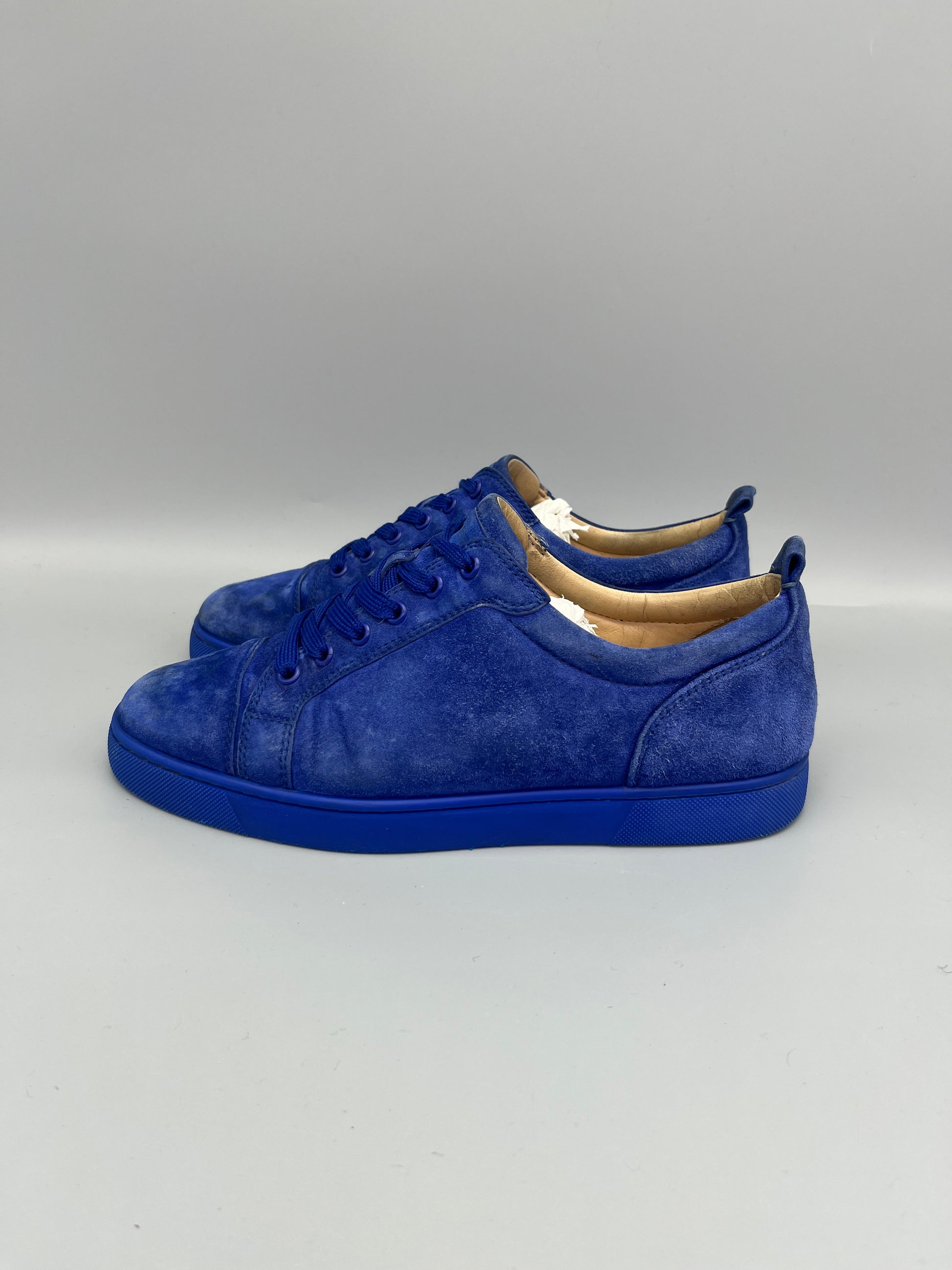 Christian Louboutin Louis Junior Sneaker In Blue Suede